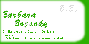 barbara bozsoky business card